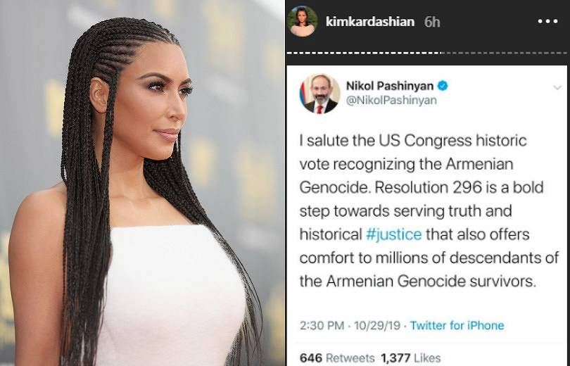 Kim Kardashian applauds Armenian Genocide recognition in U.S.